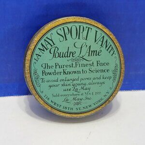 Art Deco La May Sport Vanity Poudre Miniature Powder Tin